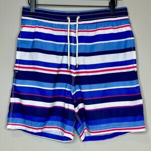 Allen Edmond's Striped Swim Trucks Size M Preppy Bathing Suit